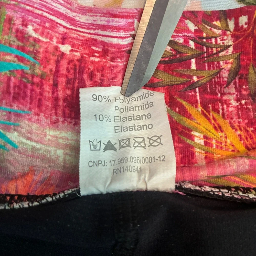 Dona Jo JoJo Skirt Tropical Palm Print Activewear Skort Pink Orange Size 2